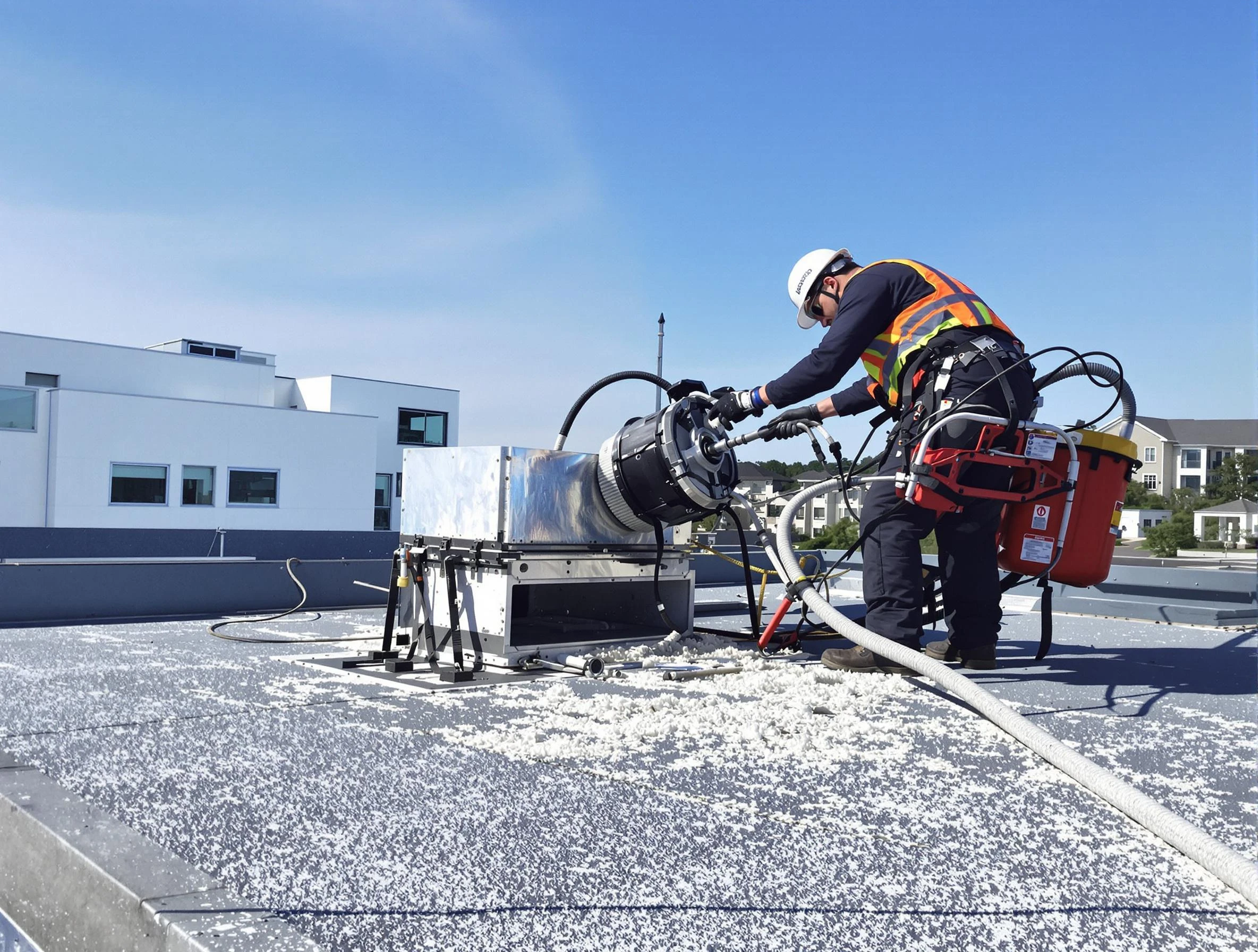 Cleaning Dryer Vent On Roof in Hopewell