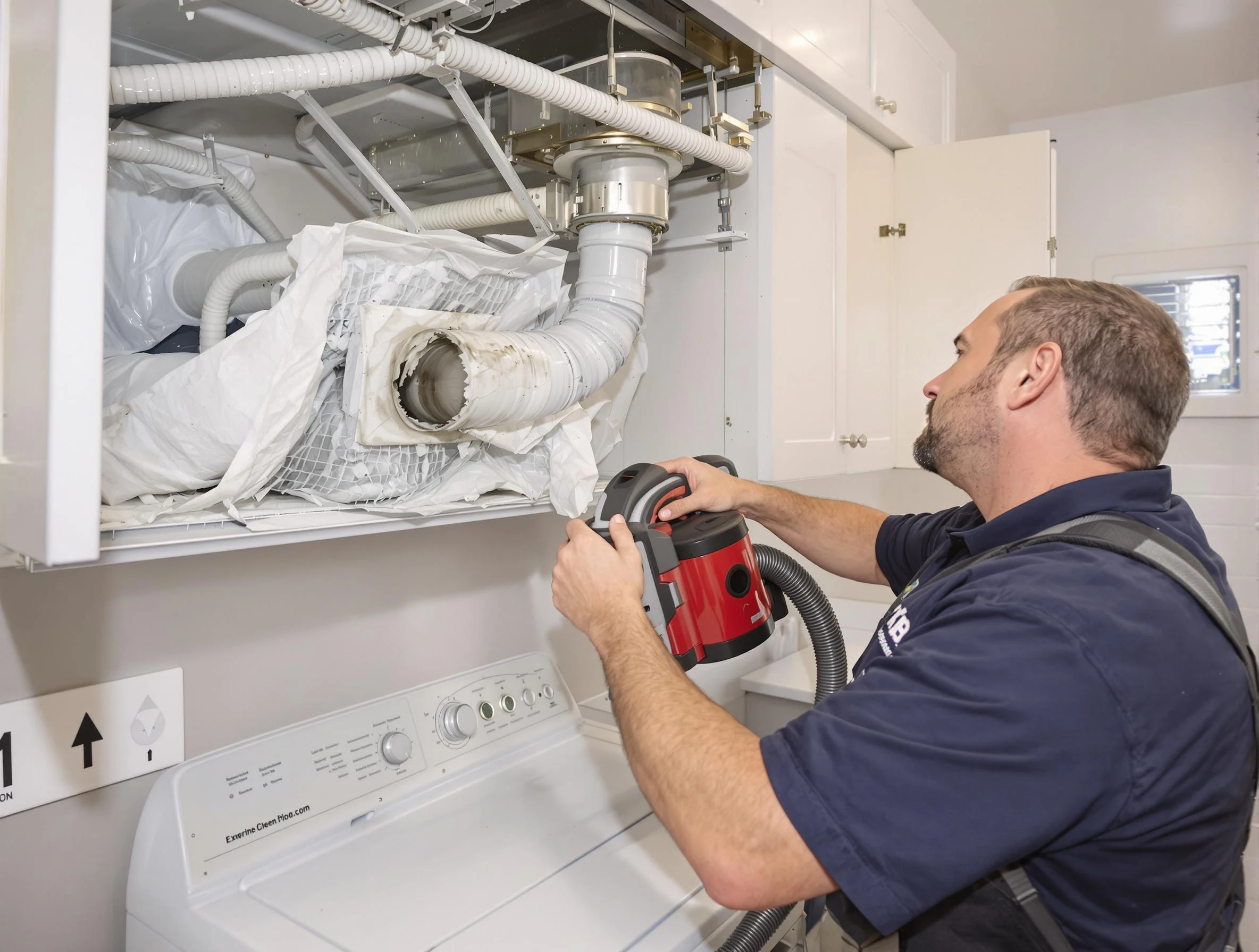 Hopewell Dryer Vent Cleaning technician performing professional exhaust vent cleaning at a residential property in Hopewell