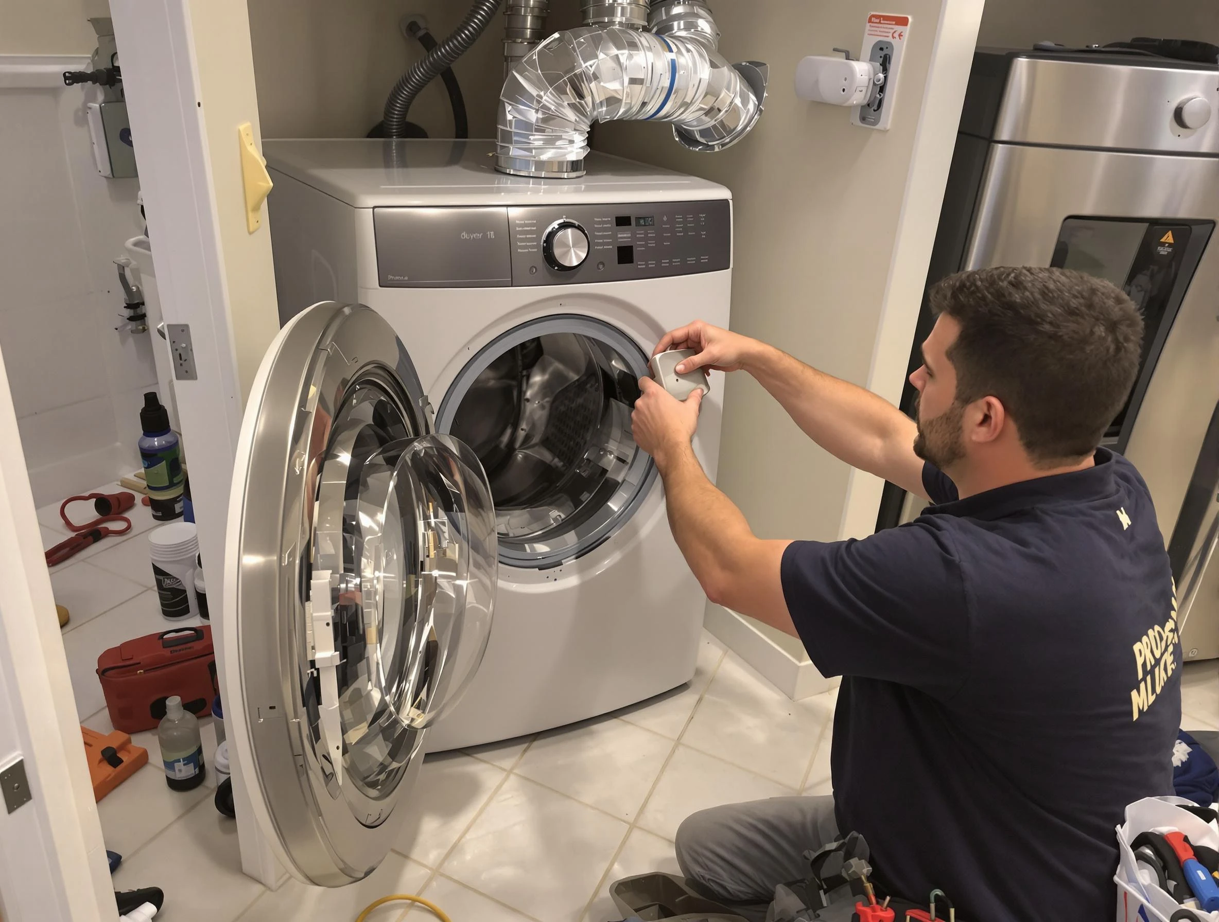 Hopewell Dryer Vent Cleaning technician performing precise dryer vent hose installation in Hopewell