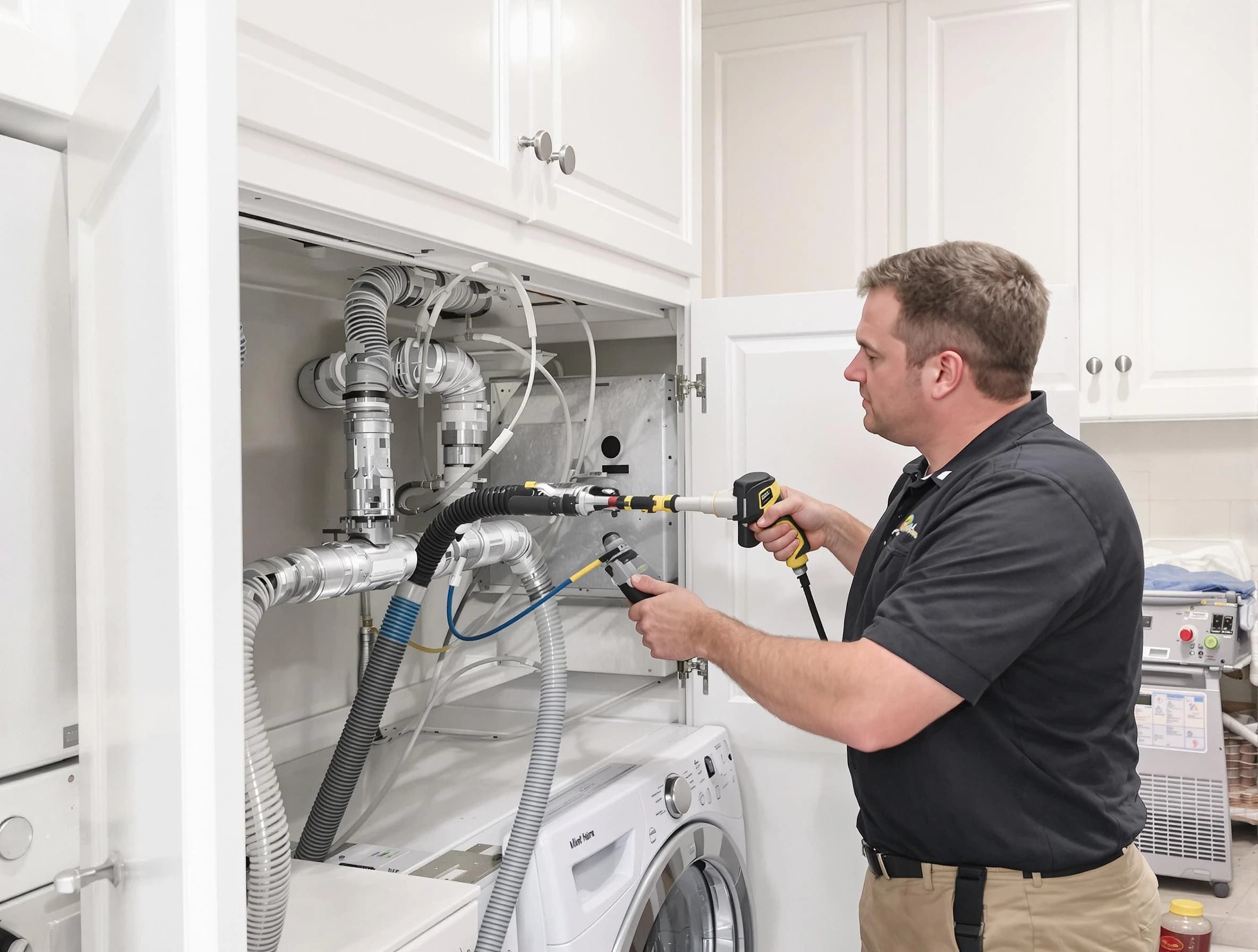 Hopewell Dryer Vent Cleaning professional removing severe blockage from a clogged dryer vent in Hopewell