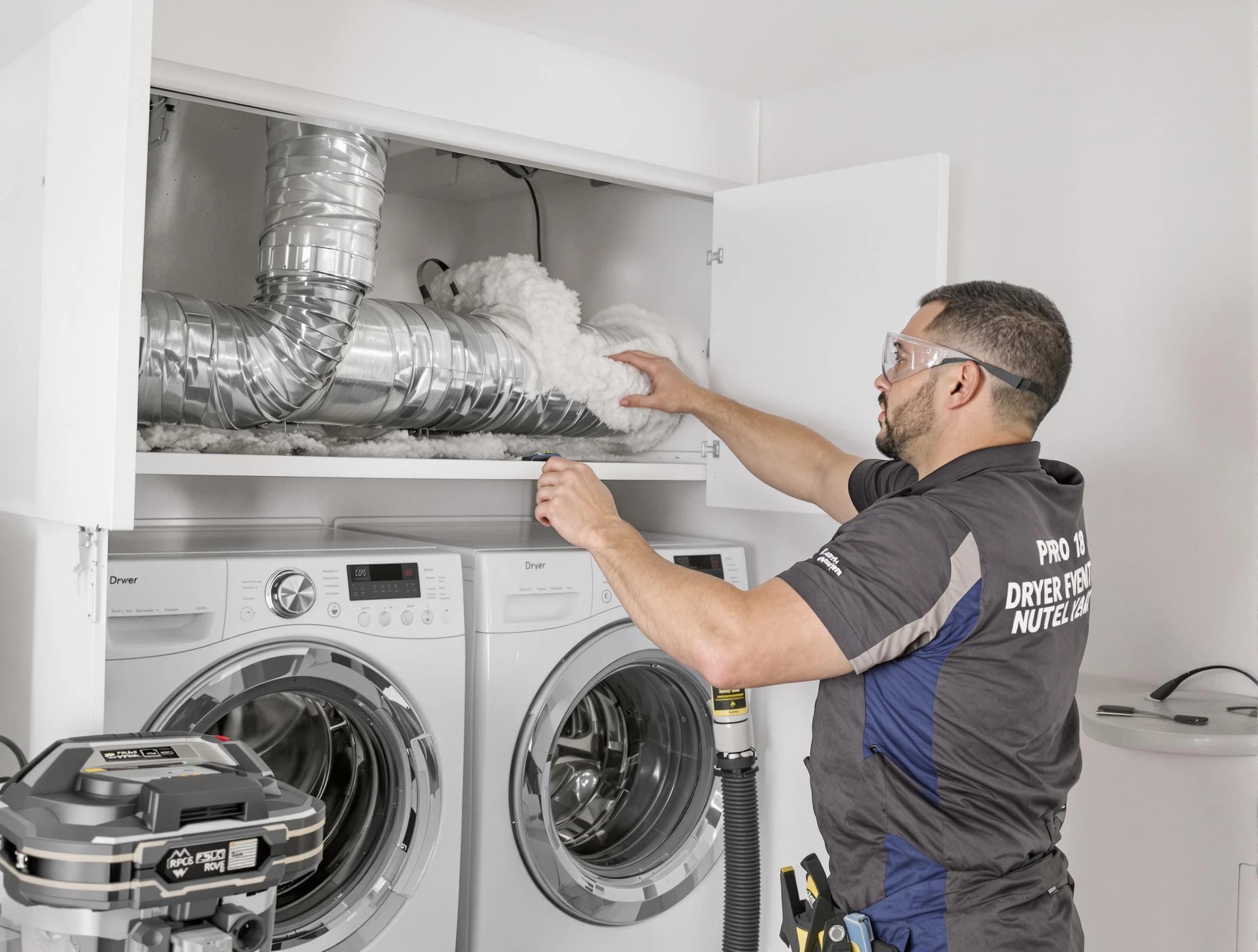 Hopewell Dryer Vent Cleaning certified technician performing specialized gas dryer vent cleaning in Hopewell